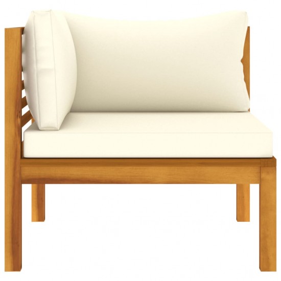 Kampinės sofos su kreminėmis pagalvėlėmis, 2vnt., akacija