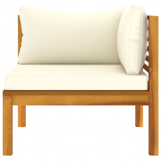 Kampinės sofos su kreminėmis pagalvėlėmis, 2vnt., akacija