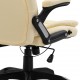 Biuro kėdė, kreminės spalvos, dirbtinė oda