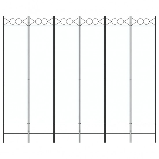 Kambario pertvara, 6 dalių, baltos spalvos, 240x200cm, audinys