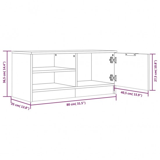 Televizoriaus spintelės, 2vnt., juodos, 80x35x36,5cm, mediena