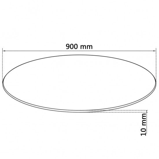 Stalviršis, grūdintas stiklas, apvalus, 900 mm