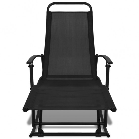 Sodo supamoji kėdė, plienas ir tekstilenas, juoda