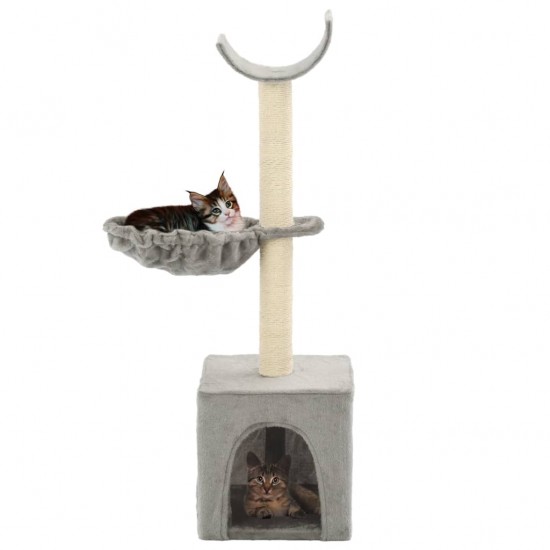 Draskyklė katėms su stovais iš sizalio, 105cm, pilka