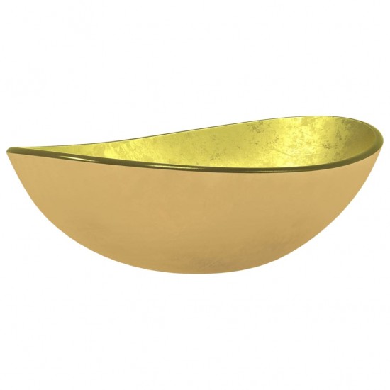 Praustuvas, auksinės spalvos, 54,5x35x15,5cm, grūdintas stiklas