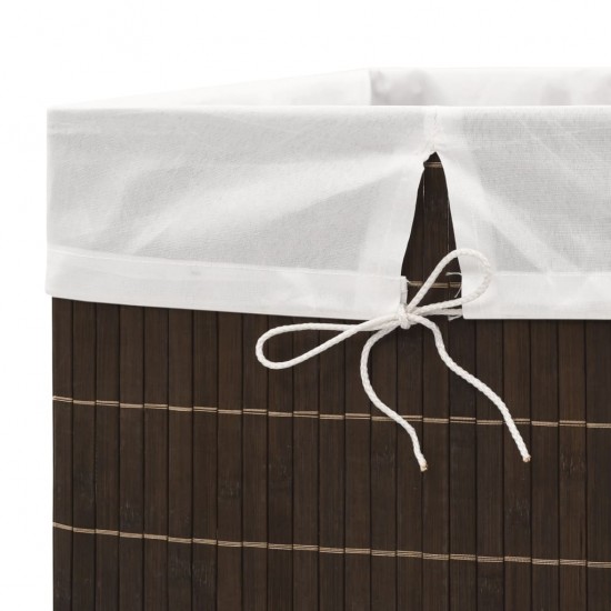 Skalbinių krepšys, tamsiai ruda spalva, bambukas, kvadratinis