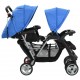 Vaikiškas dvivietis vežimėlis, plienas, mėlynas/juodas