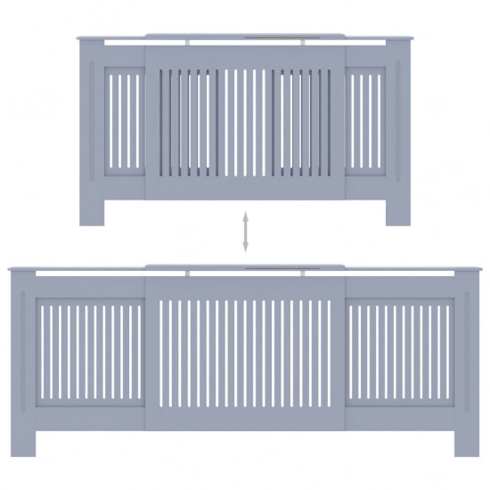 Radiatoriaus uždangalas, pilkos spalvos, 205cm, MDF