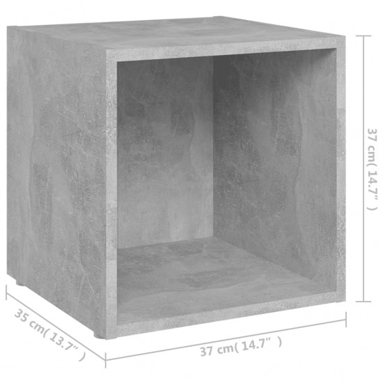 Televizoriaus spintelės, 2vnt., betono pilkos, 37x35x37cm, MDP