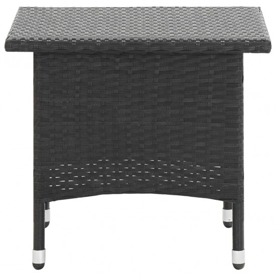 Arbatos staliukas, juodos spalvos, 50x50x47cm, poliratanas