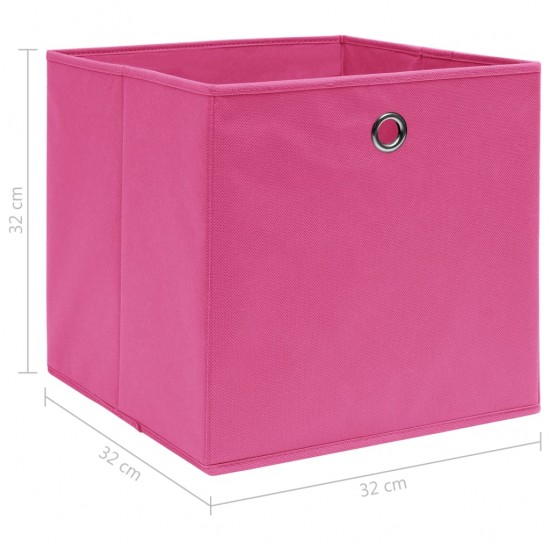 Daiktadėžės, 10vnt., rožinės spalvos, 32x32x32cm, audinys
