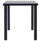 Valgomojo stalas, juodas ir betono pilkas, 140x70x75cm, MDF