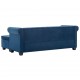 L form. Chesterfield sofa, aksom. apmuš., 199x142x72cm, mėlyna