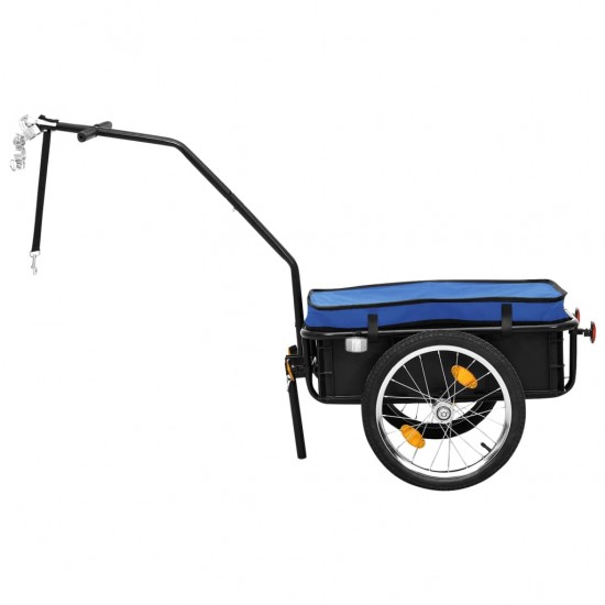 Priekaba dviračiui/vežimėlis, mėlyna, 155x60x83cm, plienas