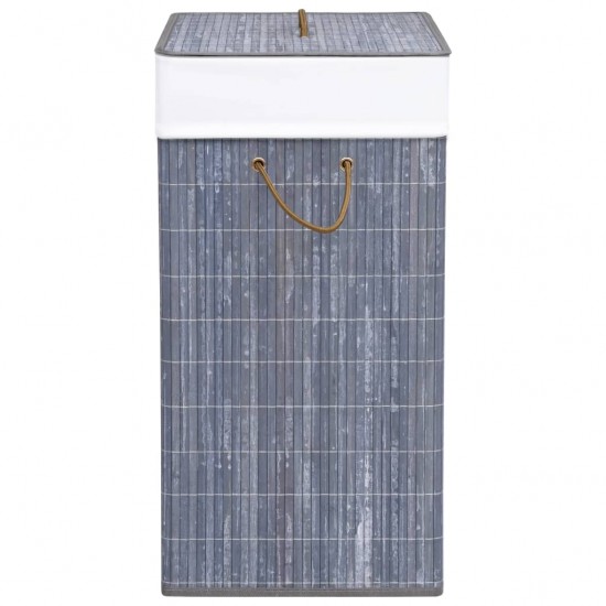 Skalbinių krepšys su vienu skyriumi, pilkas, bambukas, 83l