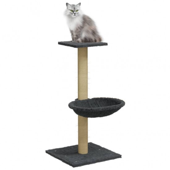 Draskyklė katėms su stovu iš sizalio, tamsiai pilka, 74cm