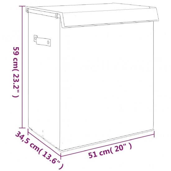 Sulankstomas skalbinių krepšys, pilkas, 51x34,5x59cm, audinys