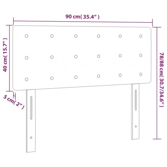 Galvūgalis su LED, juodos spalvos, 90x5x78/88cm, aksomas