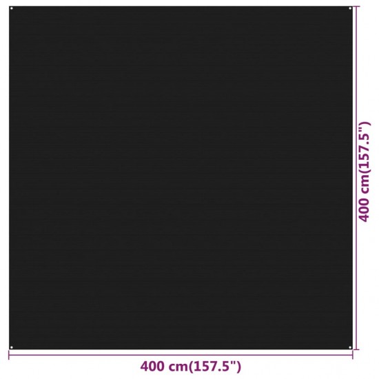 Palapinės kilimėlis, juodos spalvos, 400x400cm, HDPE