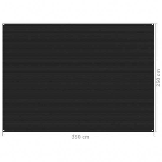 Palapinės kilimėlis, juodos spalvos, 250x350cm