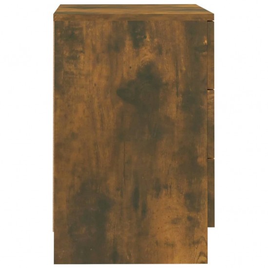 Naktinės spintelės, 2vnt., dūminio ąžuolo, 38x35x56cm, mediena