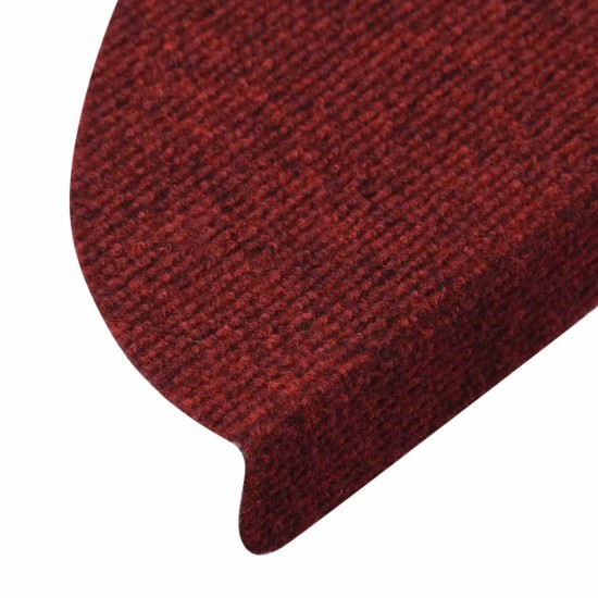 Lipnūs laiptų kilimėliai, 15vnt., raudonos spalvos, 56x17x3 cm