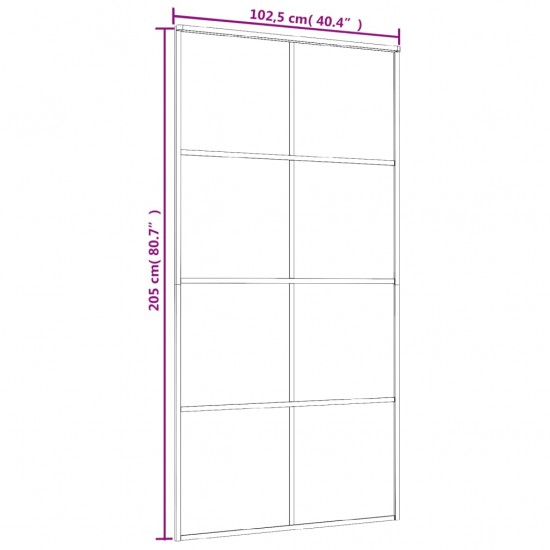 Stumdomos durys, baltos, 102,5x205cm, ESG stiklas ir aliuminis