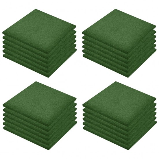 Plytelės apsaugai nuo kritimo, 24vnt., žalios, 50x50x3cm, guma