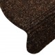 Lipnūs laiptų kilimėliai, 15vnt., rudos spalvos, 56x17x3cm