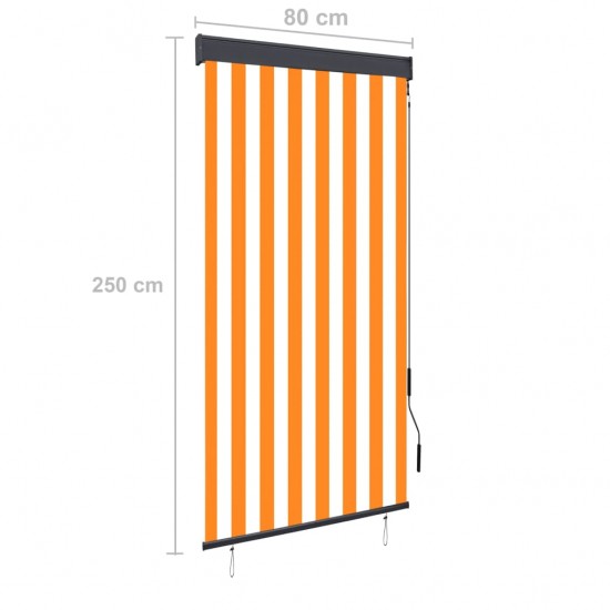 Lauko roletas, baltos ir oranžinės spalvų, 80x250cm