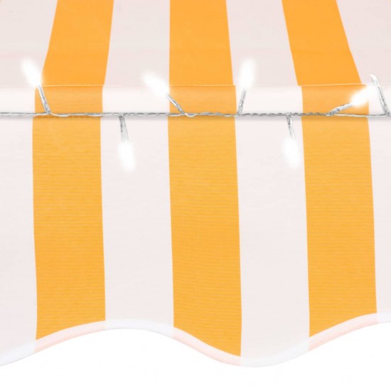 Rankinė ištraukiama markizė su LED, balta ir oranžinė, 250cm