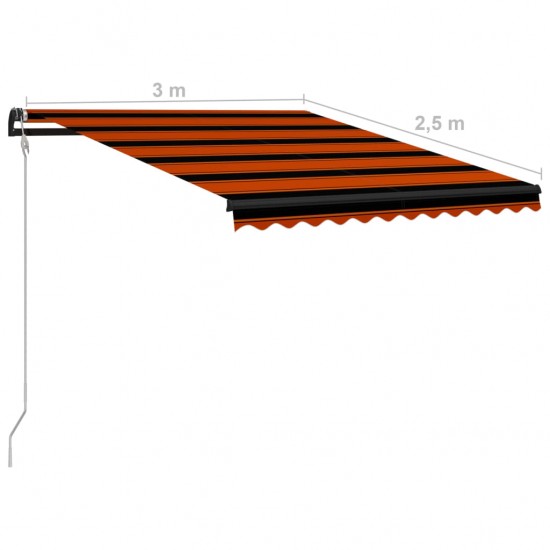 Markizė su vėjo jutikliu/LED, oranžinė ir ruda, 300x250cm