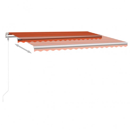 Rankiniu būdu ištraukiama markizė su LED, oranžinė/ruda, 4,5x3m