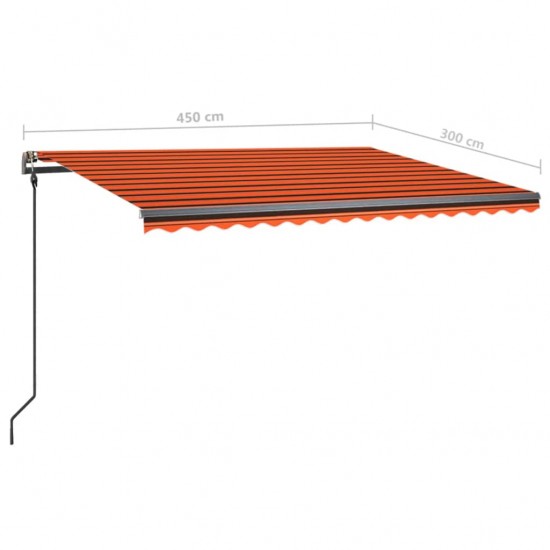 Rankiniu būdu ištraukiama markizė, oranžinė ir ruda, 4,5x3m