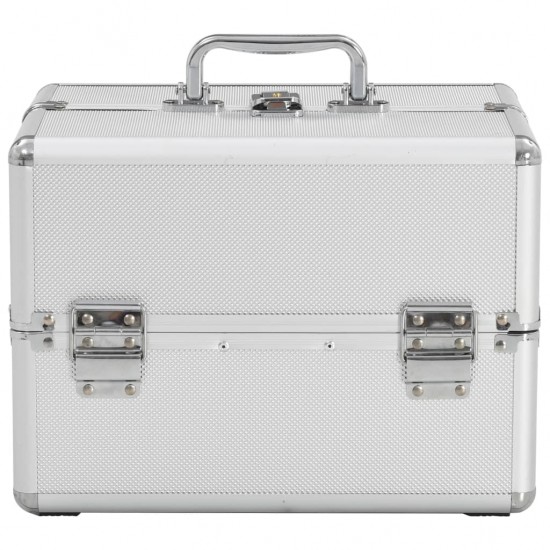 Kosmetinis lagaminas, sidabrinės spalvos, 22x30x21cm, aliuminis