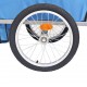 Vaikiška dviračio priekaba, pilka ir mėlyna, 30 kg