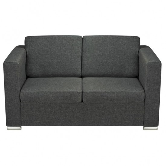 Dvivietė sofa, audinys, tamsiai pilka