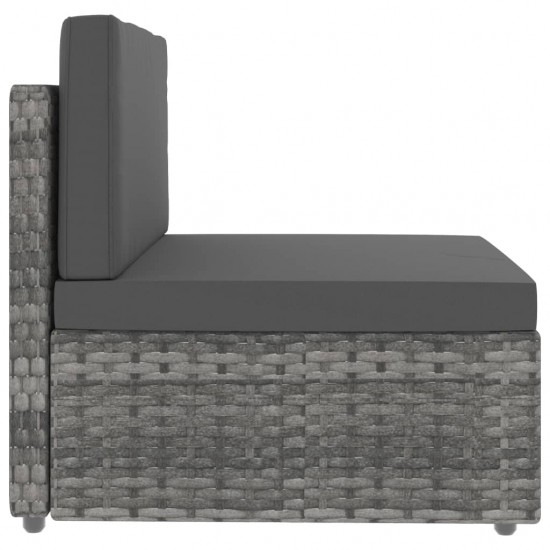 Modulinė dvivietė sofa, pilkos spalvos, poliratanas