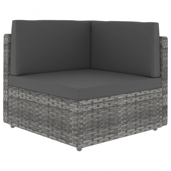 Modulinė dvivietė sofa, pilkos spalvos, poliratanas