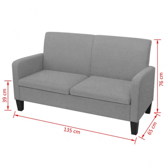 Dvivietė sofa, 135x65x76, šviesiai pilka