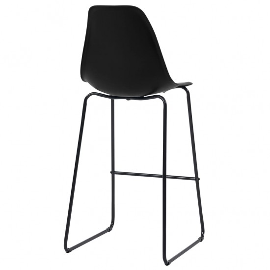 Baro kėdės, 4 vnt., juodos spalvos, plastikas