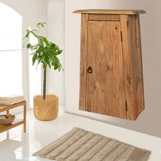 Sieninė vonios spintelė, 42x23x70cm, pušies medienos masyvas