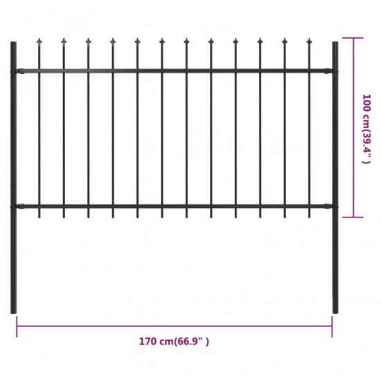 Sodo tvora su iečių viršugal., juoda, 1,7x1m, plienas