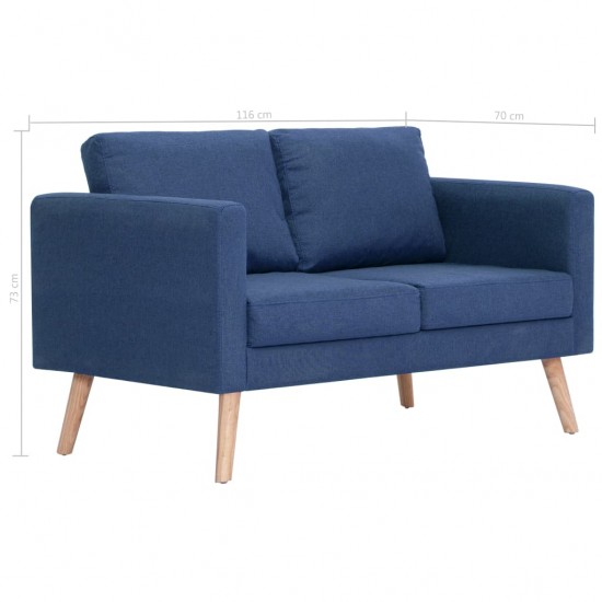 Dvivietė sofa, mėlyna, audinys