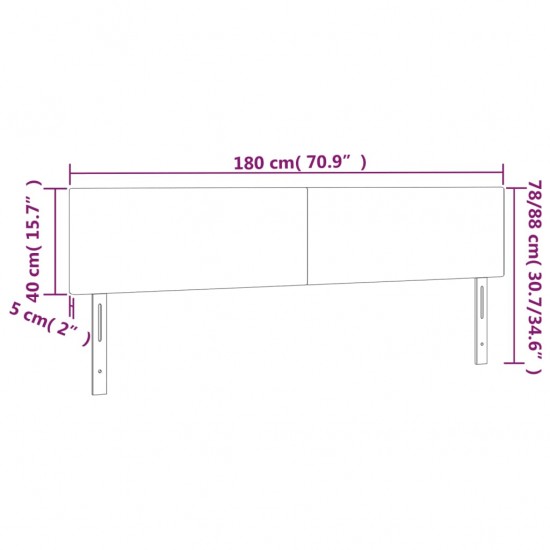 Galvūgalis su LED, tamsiai pilkas, 180x5x78/88cm, audinys