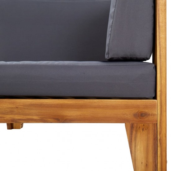 Modulinė kampinė sofa su tamsiai pilkomis pagalvėlėmis, akacija