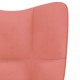 Supama kėdė su pakoja, rožinės spalvos, aksomas