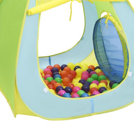 Vaikiška žaidimų palapinė su 100 kamuoliukų, įvairių spalvų