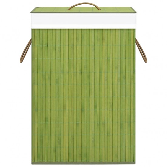 Skalbinių krepšys su 2 skyriais, žalios spalvos, bambukas, 72l