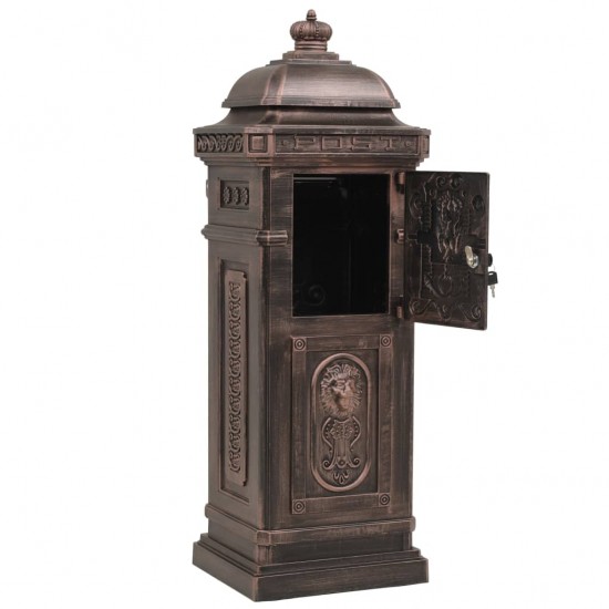 Pašto dėžutė, kolonos pavid., aliuminis, nerūd., bronzinės sp.